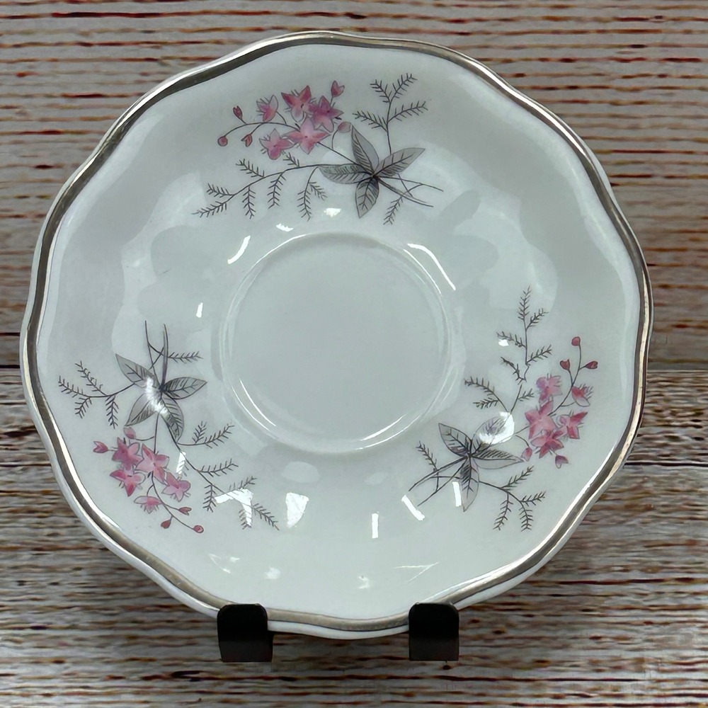 Favolina Karolina Jarolina Poland 3879 Saucer Silver‎ Scalloped Floral 1